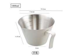 Copo Medidor de Café Express em Aço Inoxidável 304 Branco Leitoso YUNZII (100ml)