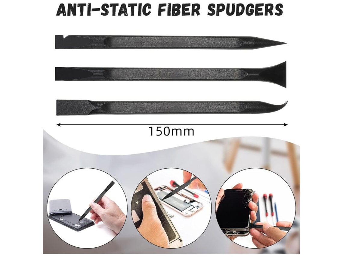 Conjunto De 18 Raspadores Plástico Antirriscos Com Textura Fibra Carbono, Multifuncionais, Em Formato De Caneta