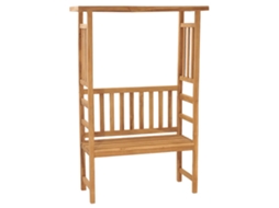 Vidaxl Banco De Jardim Com Pérgola 115 Cm Madeira De Teca Maciça