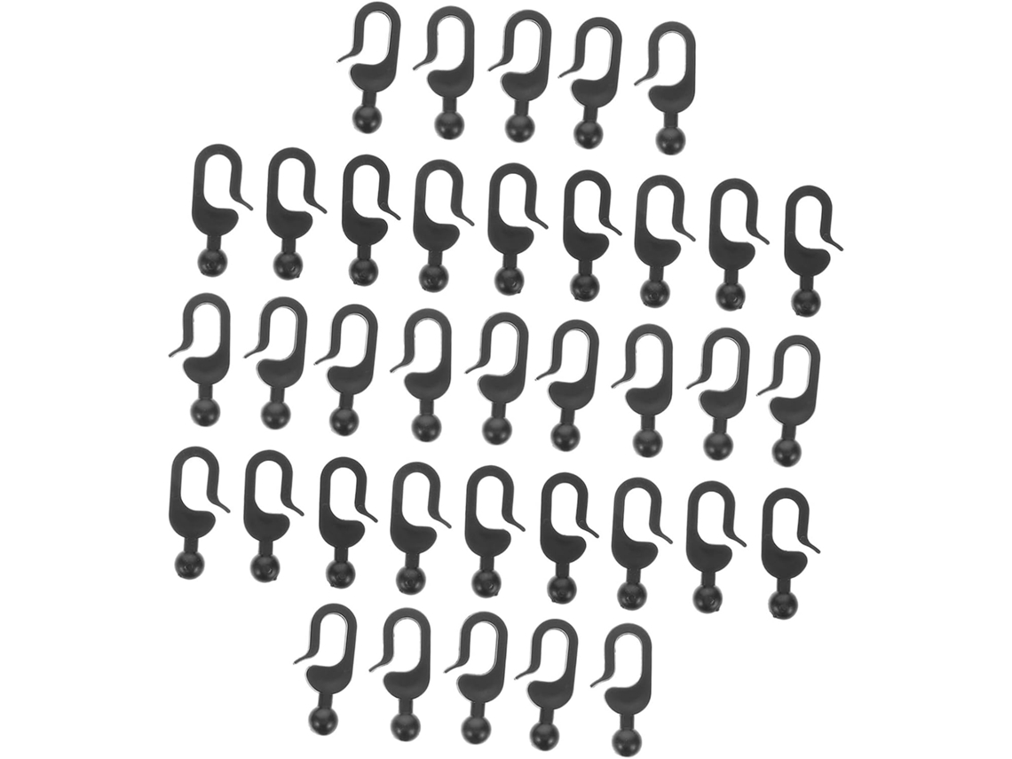 Conjunto De 60 Prendedores De Cortina, Ganchos Para Cortina De Tenda, Pretos. Conjunto De 60 Prendedores De Cortina, Ganchos Para Corti