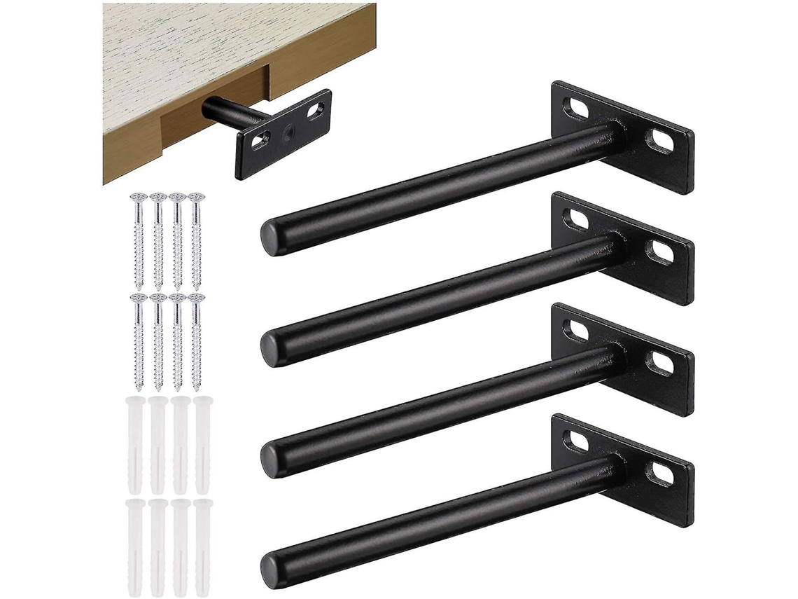 Suporte Invisível Para Prateleira Flutuante, 4 Peças, Metal, Madeira, Reforçado, 10 Mm