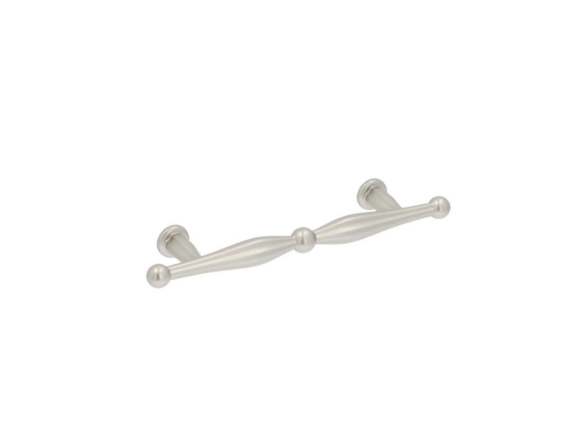 Conjunto de 6 Puxadores para Móveis Zamac com distância central 96mm e acabamento prata Nottingham HARDWAREXCHANGE