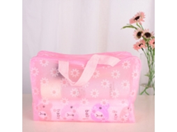 Bolsa De Maquiagem Transparente Impermeável Pvc Rosa