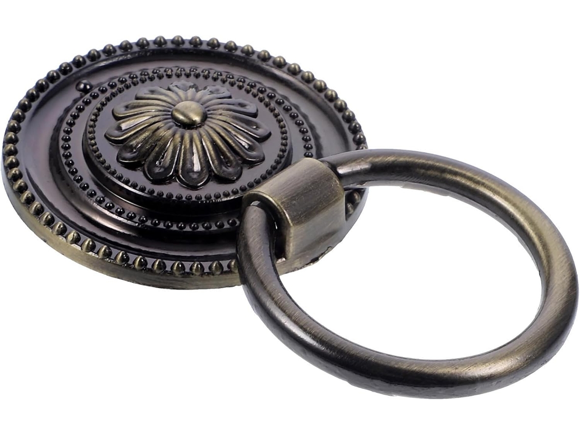 Puxador De Gaveta Redondo Latão Com Furo Único, Dourado, Estilo Vintage, Para Porta De Armário