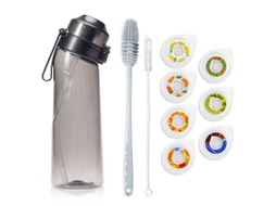 Garrafa De Água De Air 650ml Com 7 Cápsulas De Sabor Preto Transparente Spqment