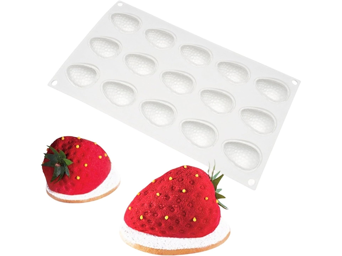 Formas De Silicone 3d Bolo De Morango Com 15 Cavidades.