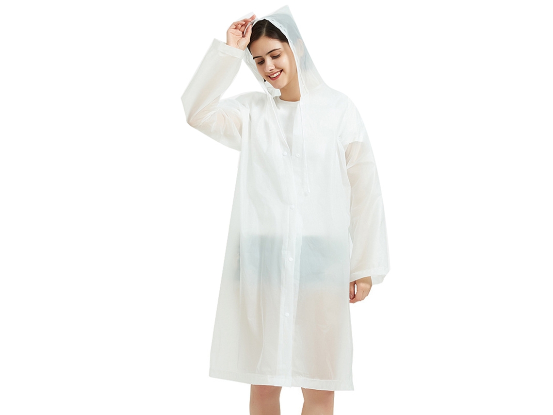 Impermeável Eva Portátil Adulto Leve Respirável Para Viagem Camping Impermeável Reutilizável Branco
