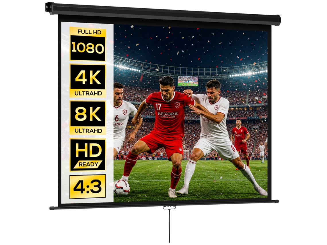 Écran Of Projection Of 84 Pouces. Écran Vidéoprojecteur. 4: 3 4k Hd. Fixation Wall Where Ceiling. 181l X 8p X 138h Cm. Black