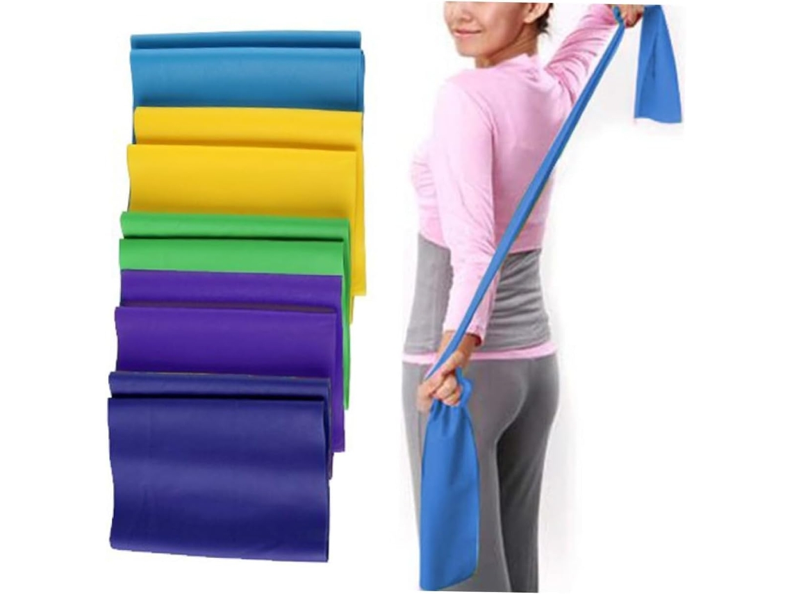 Faixa Elástica De Resistência Para Yoga, Exercícios Borracha, Treinamento Flexibilidade Cintura, Braços E