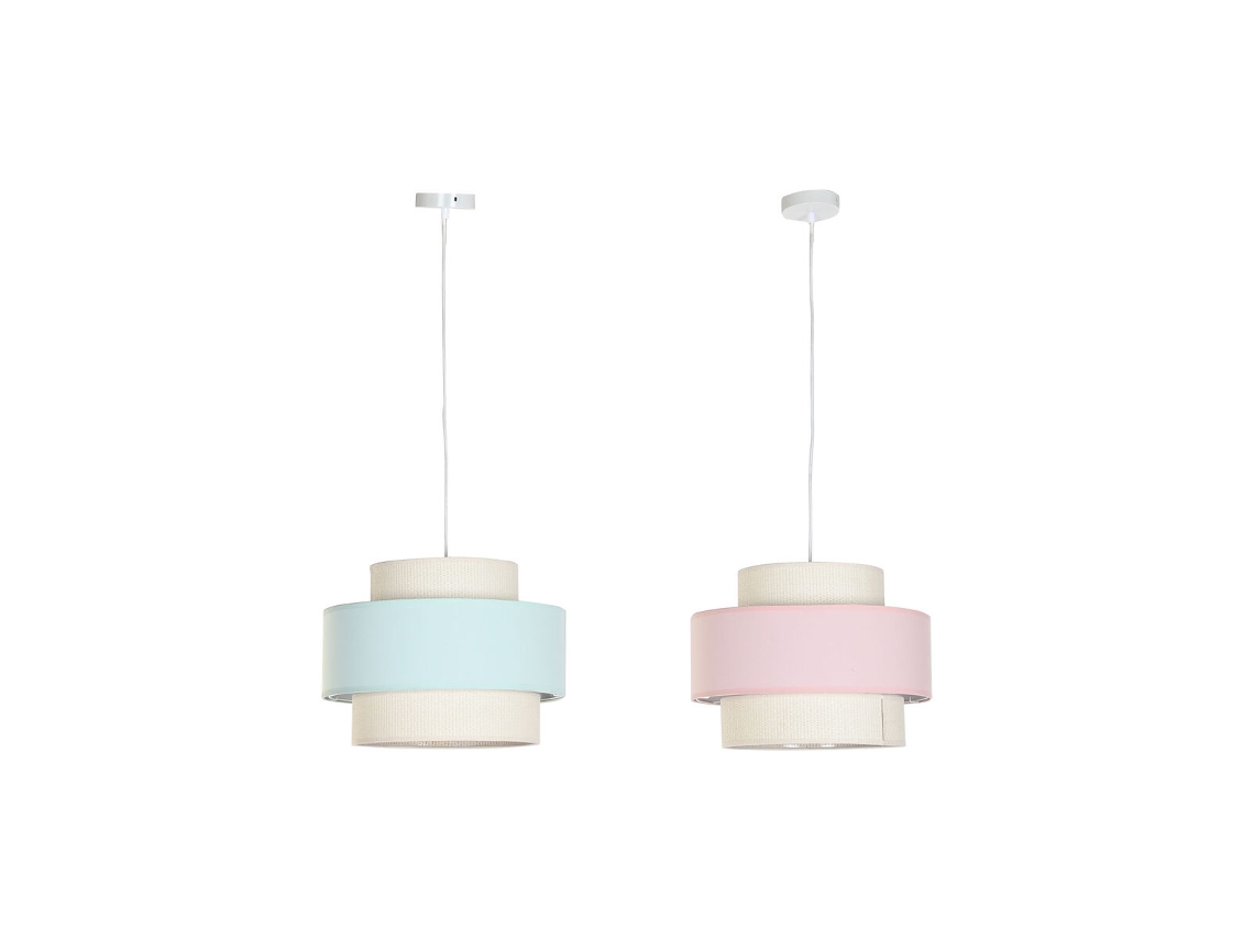 Candeeiro de Teto DKD HOME DECOR DKD Home Decor Verde Rosa Claro 50 W (40 x 40 x 30 cm) (2 Unidades)