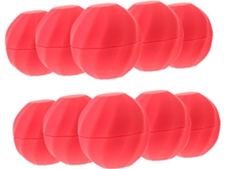 De 10 Latas Esféricas Rosa Para Cera Labial, Recipientes De Plástico Recarregáveis, Armazenamento Prático.
