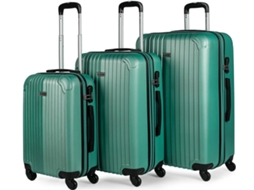 Conjunto de 3 Malas de Viagem ITACA Extensivel Verde (35/70/100 L)