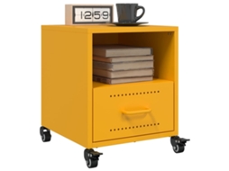 Vidaxl Mesas De Cabeceira 2 Pcs 36x39x43,5 Cm Aço Amarelo Mostarda