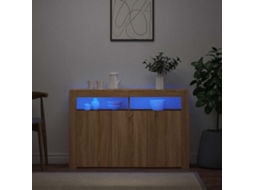Vidaxl Aparador Com Luzes Led 115,5x30x75 Cm Carvalho Sonoma
