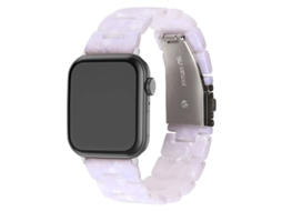 Compatível Com Apple Watch, Huawei E Samsung, Pulseira Transparente De Resina E Cerâmica, Branco Flash, 20mm