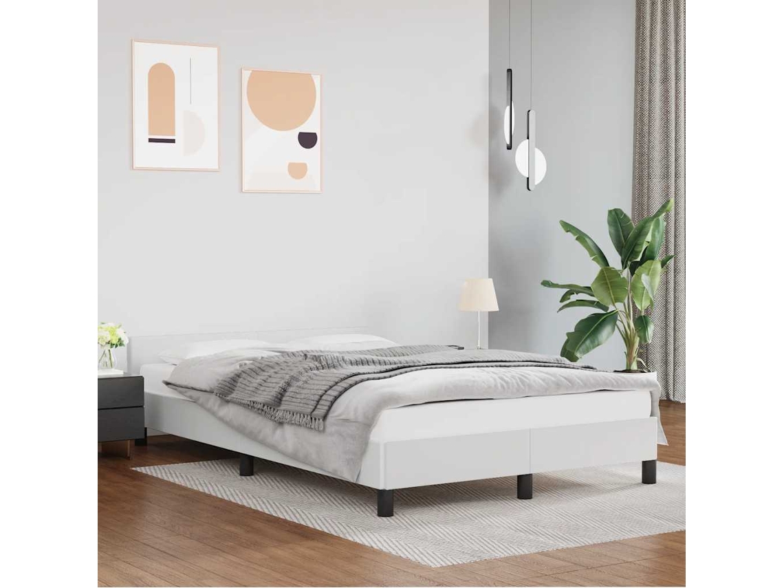 Vidaxl Estrutura De Cama C/ Cabeceira Sem Colchão 120x200 Cm Branco