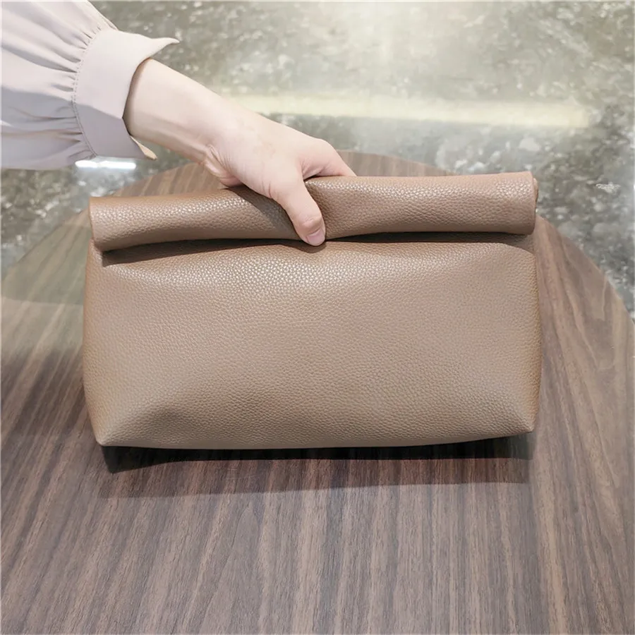 Bolsa De Mão Feminina (cáqui), Em Couro Pu Macio, Estilo Envelope, Ideal Para Festas.