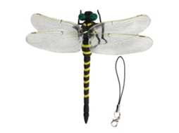 Libélula em miniatura de 12 cm (2026), figura realista e vívida com detalhes finos, ornamento de libélula com chaveiro e broche.