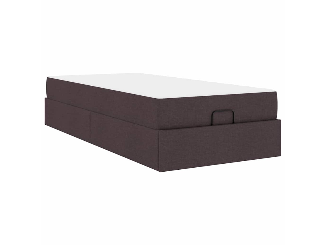 Conjunto 2 Estrutura Da Cama Vidaxl Bronzeado Tecido (90 X 190 Cm)