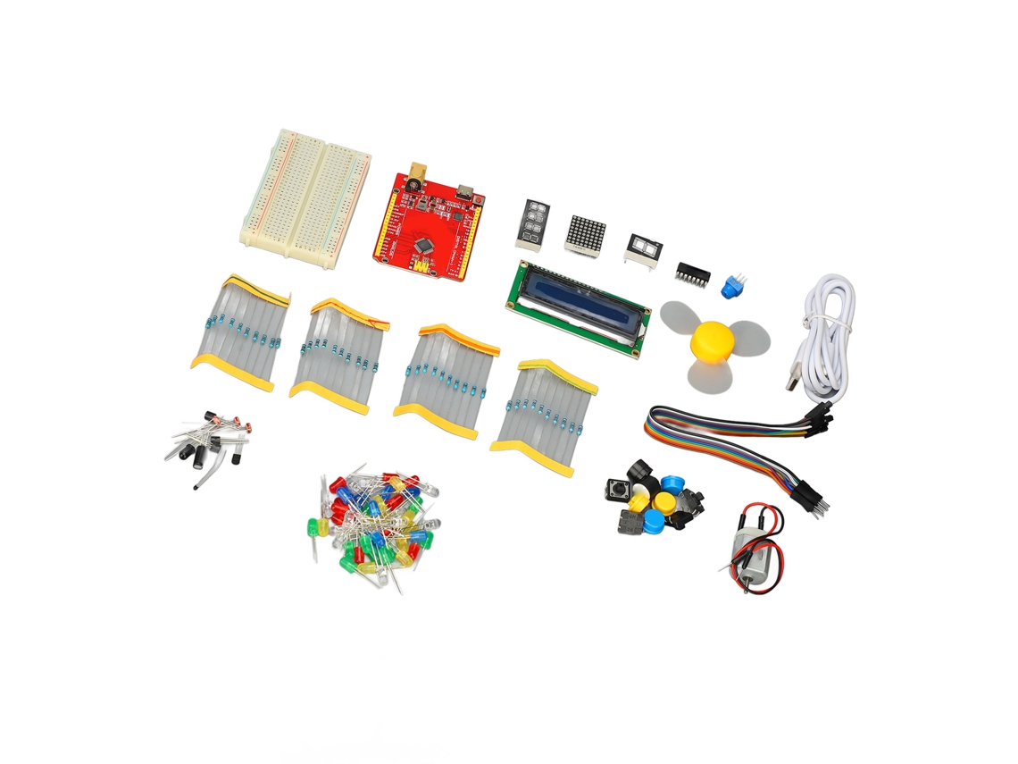 Omni kit de Inicio de Programación Diy com Placa de Desenvolvimento, Led, Sensor e Resistor para Scratch e Mixly