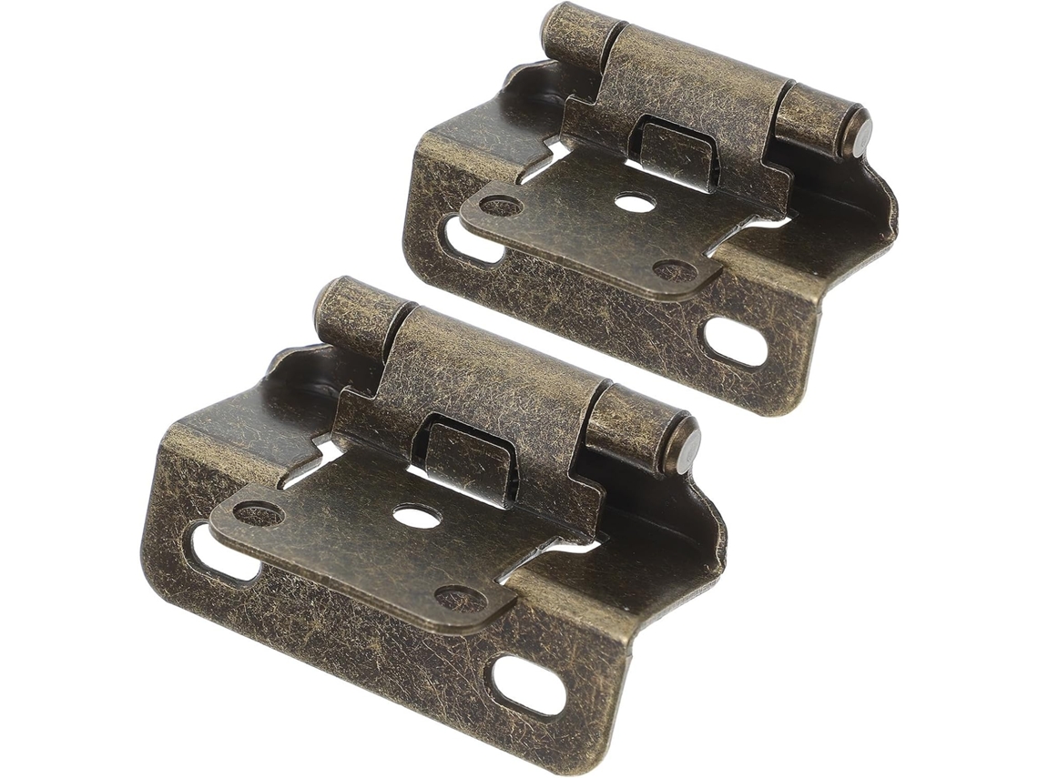 Cabilock 2 Dobradiças De Fechamento Automático Para Armário, Dobradiças Semi Envolventes, Aço, Sobreposição De 1 2 Polegada
