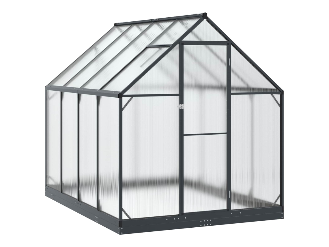 Vidaxl Estufa De Jardim Com Porta Antracite 183,5 X 243,5 X 207 Cm