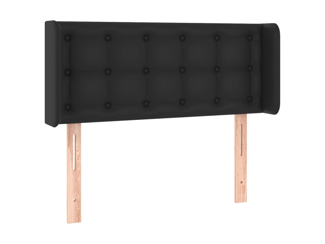 Headboard, Headboards Vidaxl Preto Couro Artificial (93 X 16 X 78/88 Cm)