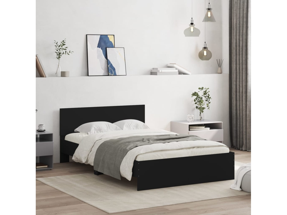 Estrutura De Cama Com Cabeceira 120x200 Cm Preto