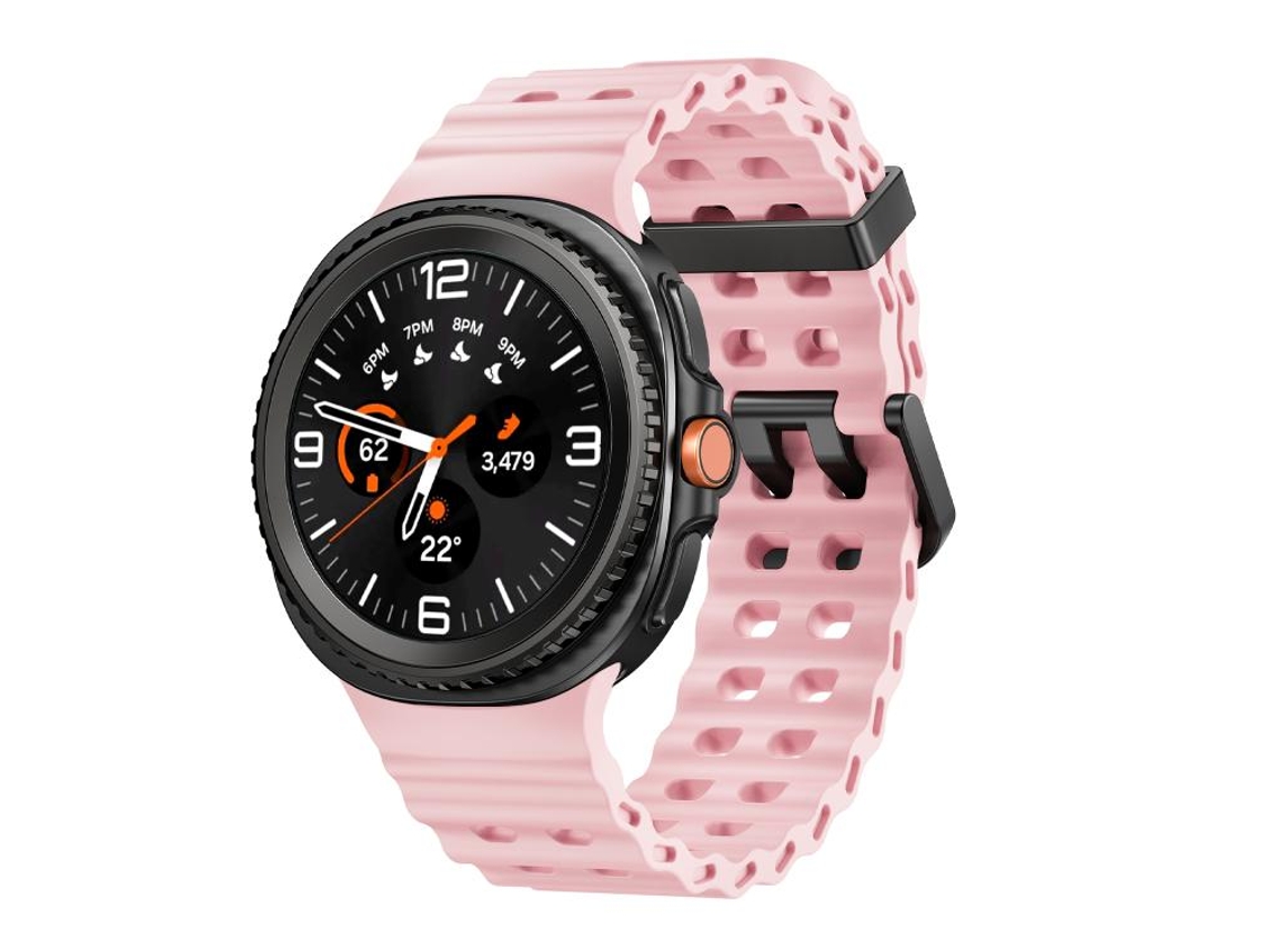 Bracelete Para Samsung Galaxy Watch 8/8 Classic - Silicone Com Fecho De Liberação Rápida No Estilo Oceano Clássico - Rosa Claro