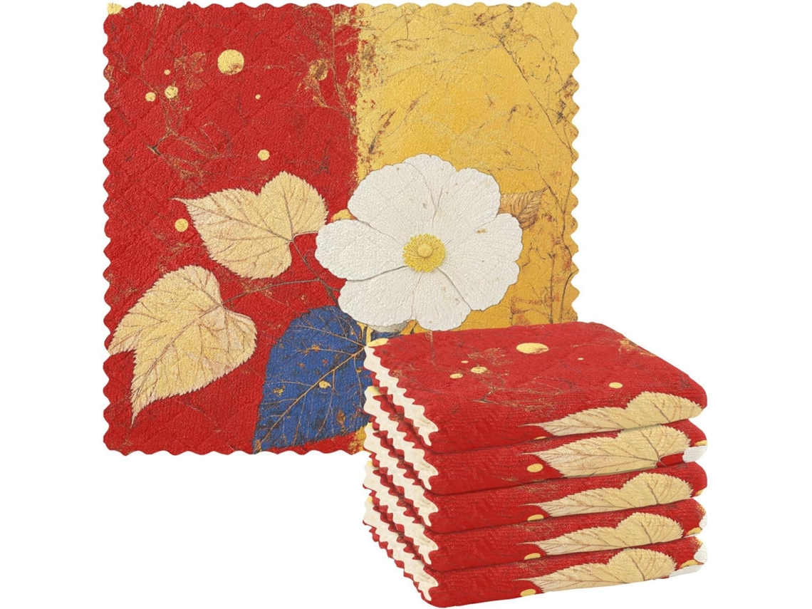 Conjunto Com 6 Peças De Panos De Limpeza De Microfibra, 28x28cm