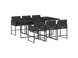 Garden Dining Set, Garden Dining Sets Vidaxl Preto Rattan / Vime (n/a)