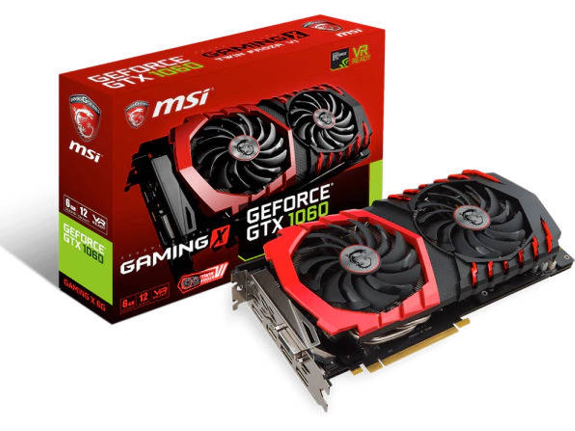 Placa Gráfica MSI GeForce GTX 1060 Gaming X (NVIDIA - 6 GB DDR5)