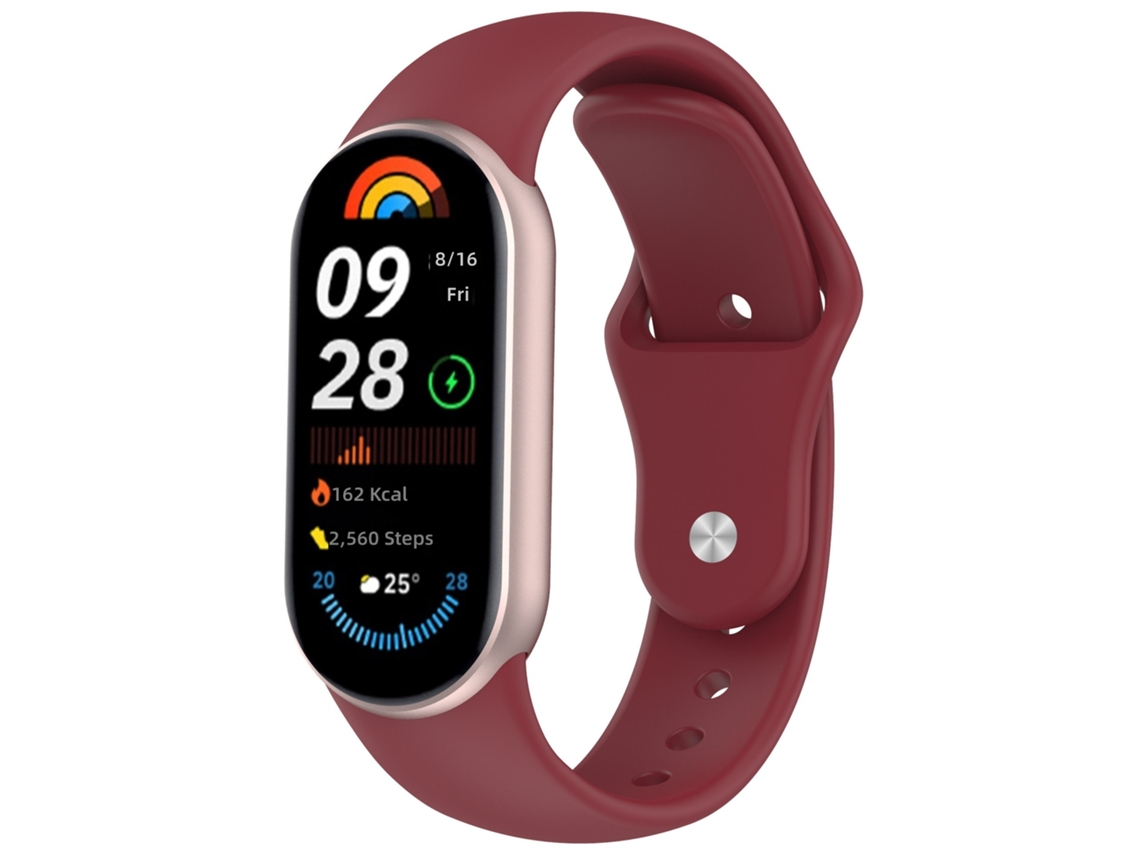 Pulseira de Silicone para Xiaomi Smart Band 10/9/8 com Cabeça de Metal Cor Sólida CHABERLU