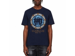 Rockinstone Stargate Silhouette Gate Navy Adult T-shirt Size:l