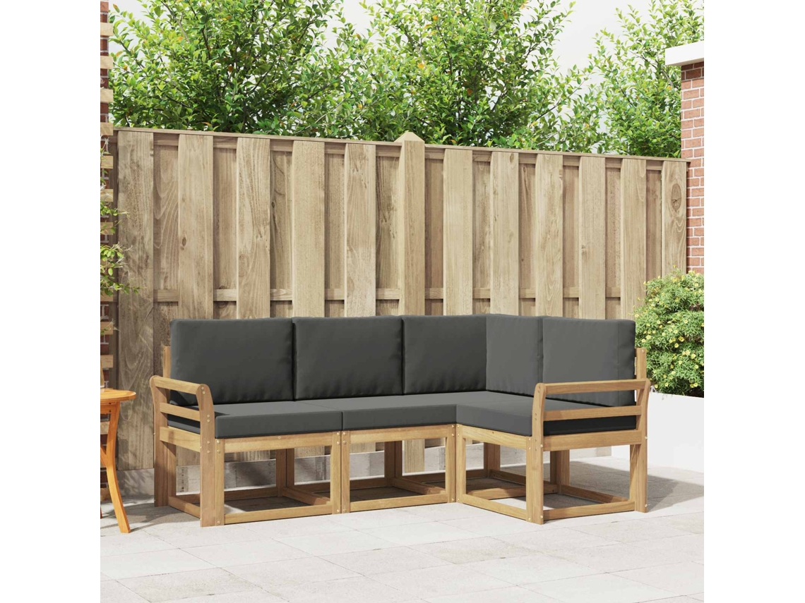 Vidaxl Conjunto De Sofás Para Exterior 4 Unid. Branco E Antracite