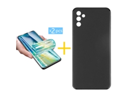Pack 2 X Película de Hidrogel + Capa GANDY Samsung Galaxy A14 5G Silicone Liso Preto