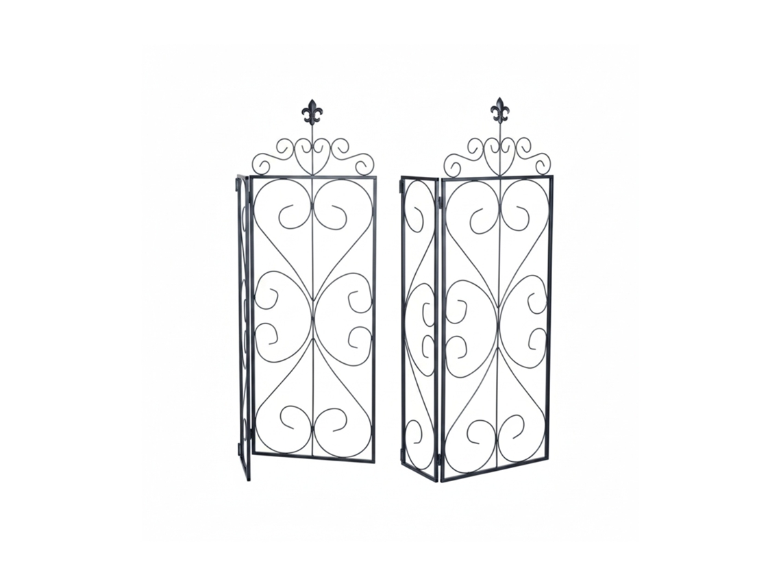 Relaxdays Treliça, 2 Uni., A X L X P: 112 X 40 X 20 Cm, Metal, Suporte Para Trepadeiras E Rosas, Jardim, Preto