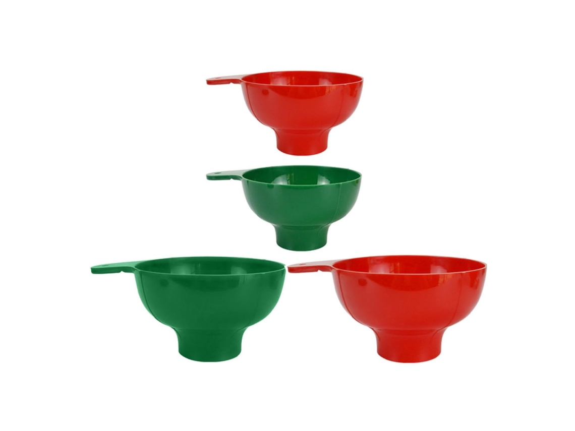 Conjunto De 4 Funis Cozinha Grande Diâmetro Para Transferência Líquidos, Fáceis De Limpar E Armazenar
