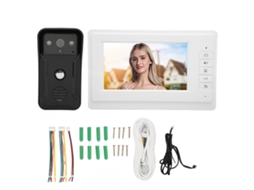 Botão De Porta Com Vídeo Fio 7" Hd Visão Noturna Uk