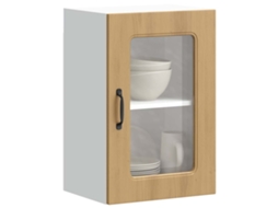 Vidaxl Armário De Parede Cozinha Porta Vidro Kalmar Carvalho Artesanal