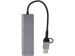 Hub Usb 3.0 Com Leitor De Cartões, Estação Acoplamento Alta