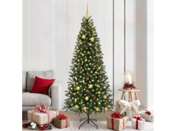 Vidaxl Árvore De Natal Artificial Com 300 Leds Verde 210 Cm Pe E Pvc
