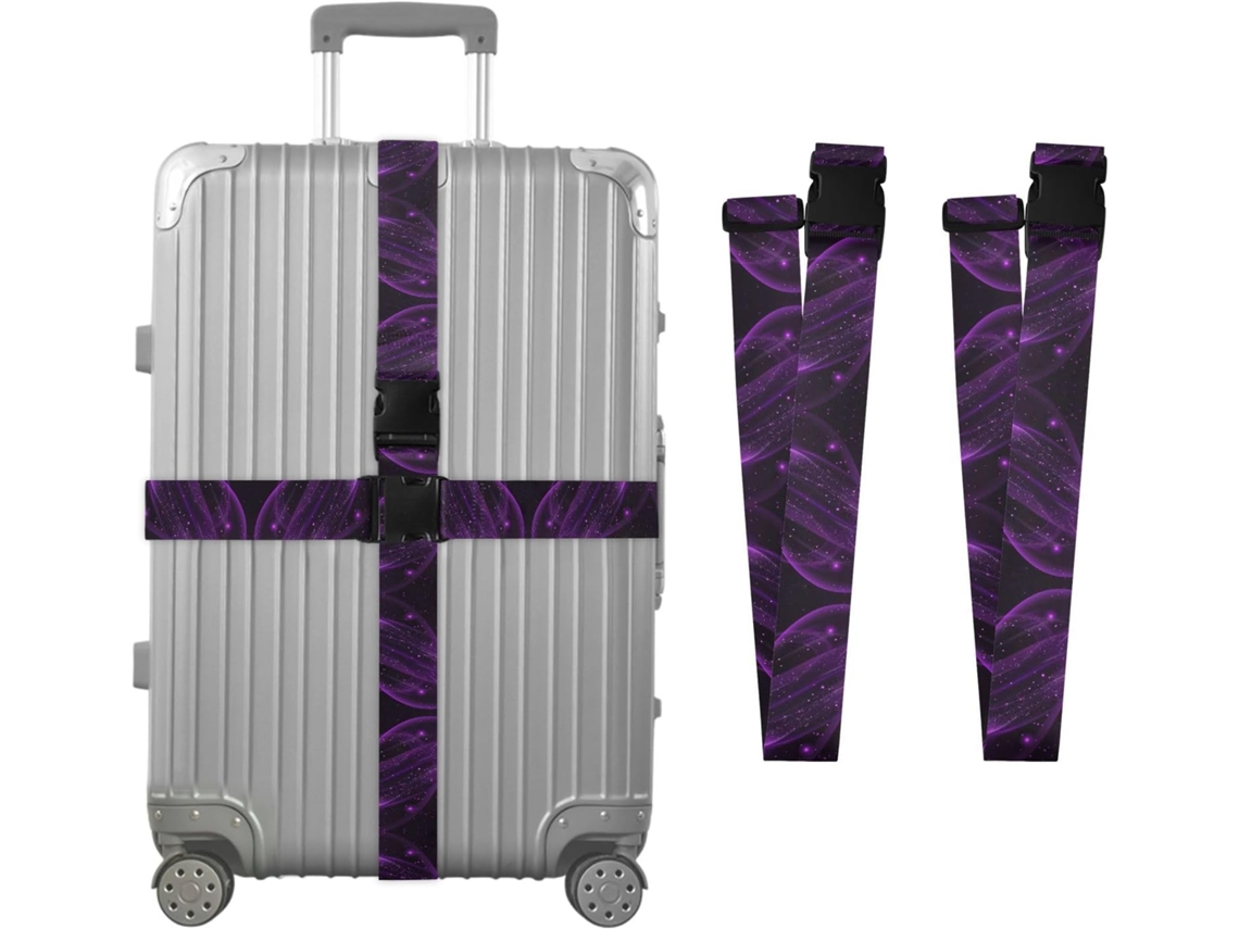 Conjunto De 2 Cintas Bagagem Personalizáveis Com Fivelas, Roxas