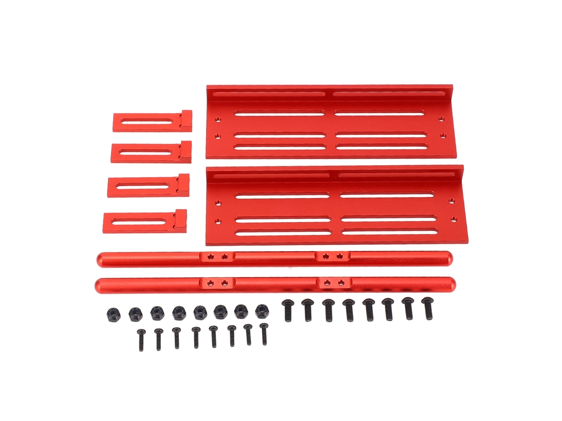 Mali pedais Ajustáveis para Carro Rc Placa Lateral Anti colisão Acessórios para Scx10 1/8 1/10 Crawler Vermelho