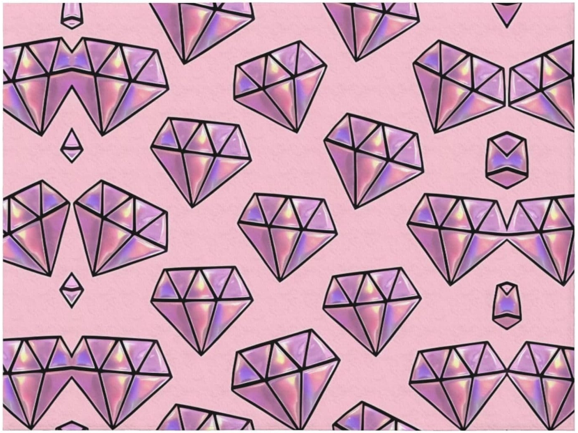 Colcha de Flanela Rosa com Estampa Losangos Macia e Quentinha 127 X 101 Cm, Macio, Quente, Ideal para Quarto