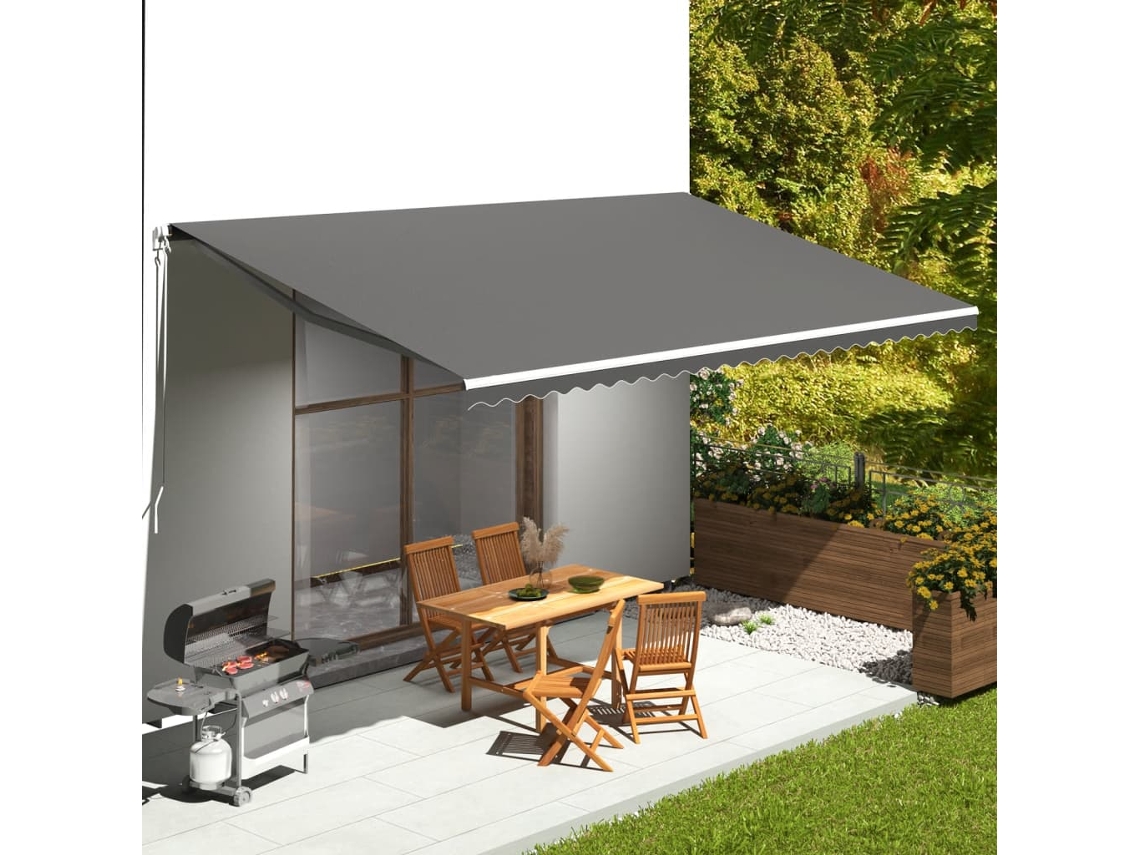 Vidaxl Tecido De Substituição Para Toldo Antracite 6x3,5 M Poliéster