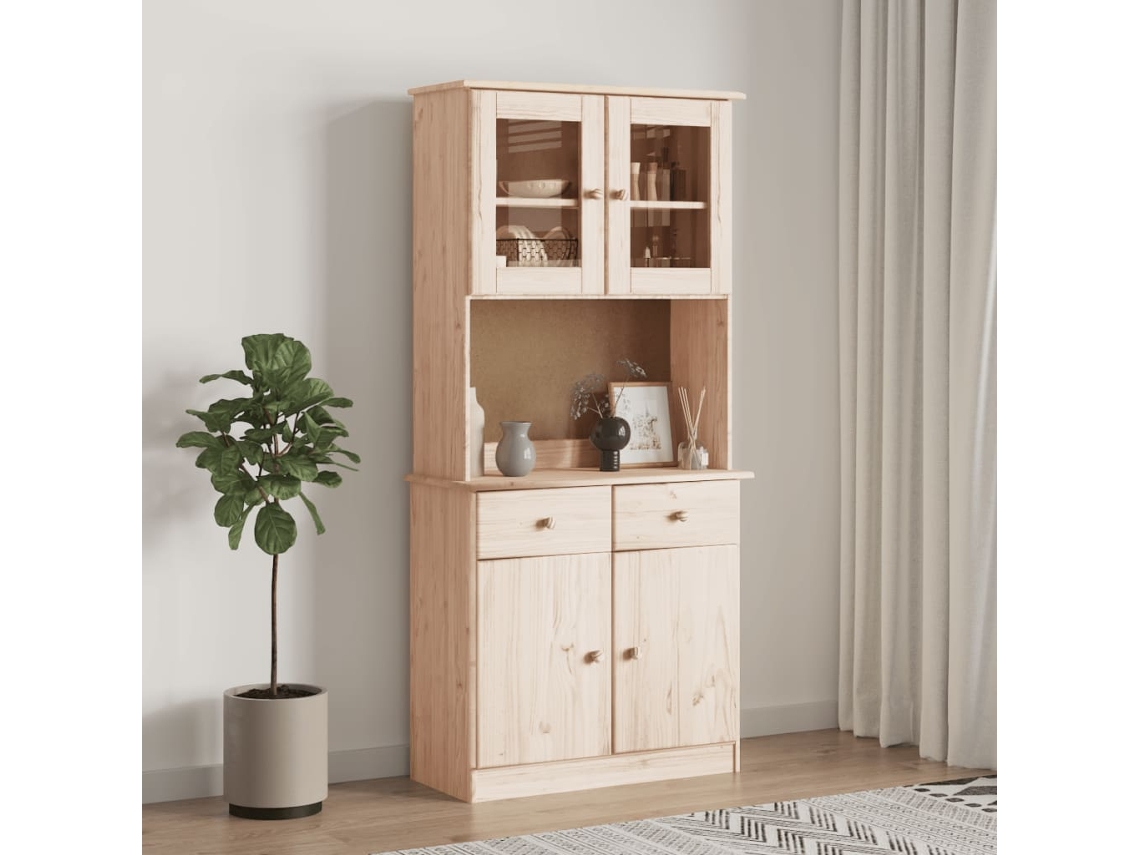 Aparador alto 77x35x165 cm Madera maciza de pino