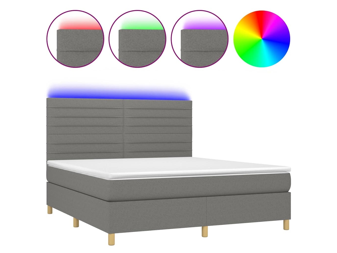 Box Spring Bed, Box Spring Beds Vidaxl Cinzeto Tecido (180 X 200 Cm)