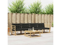 Vidaxl Conjunto De Sofás Para Exterior 5 Unid. Branco E Preto