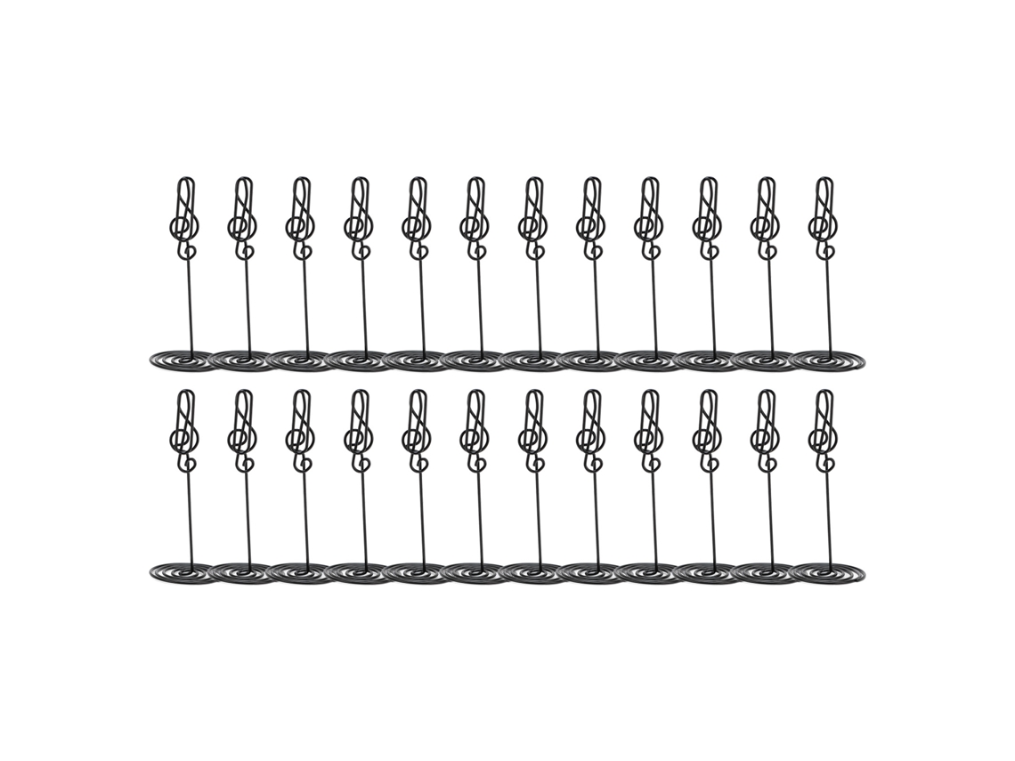 24 Peças Portanúmeros De Mesa Em Aço Inoxidável Para Casamento Clip Cartão Nome Mesa Preto